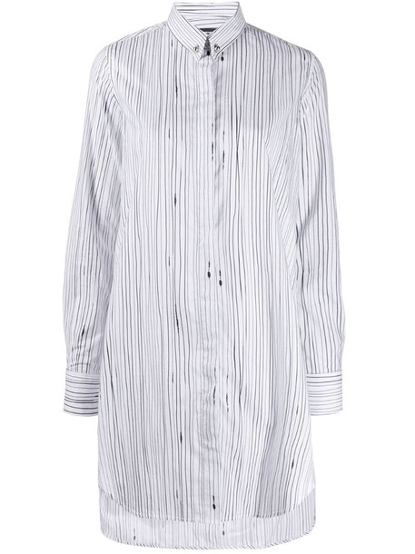 Diesel stripe print shirt dress in white