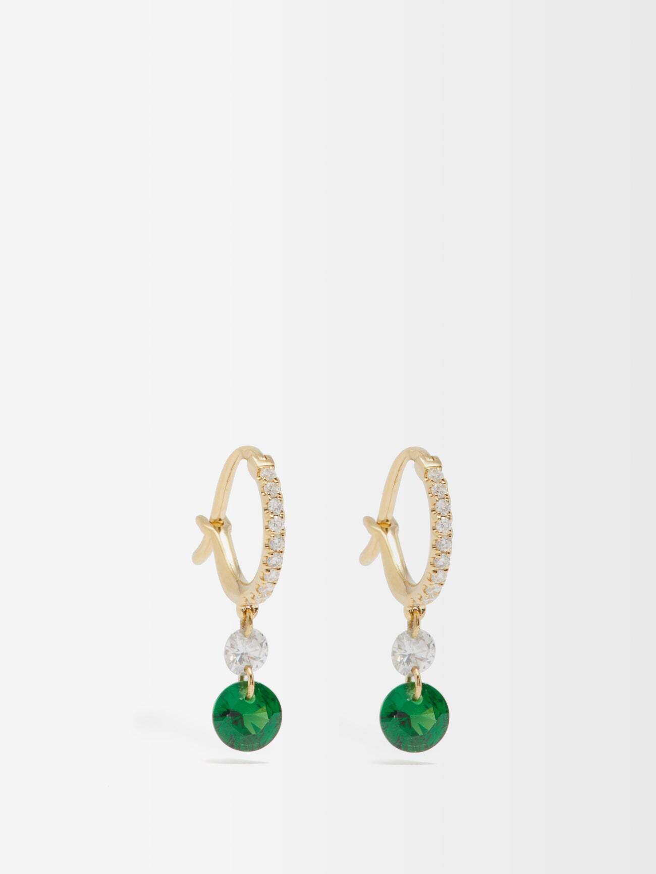 Raphaele Canot - Set Free Diamond, Tsavorite & 18kt Gold Earrings - Womens - Green Multi