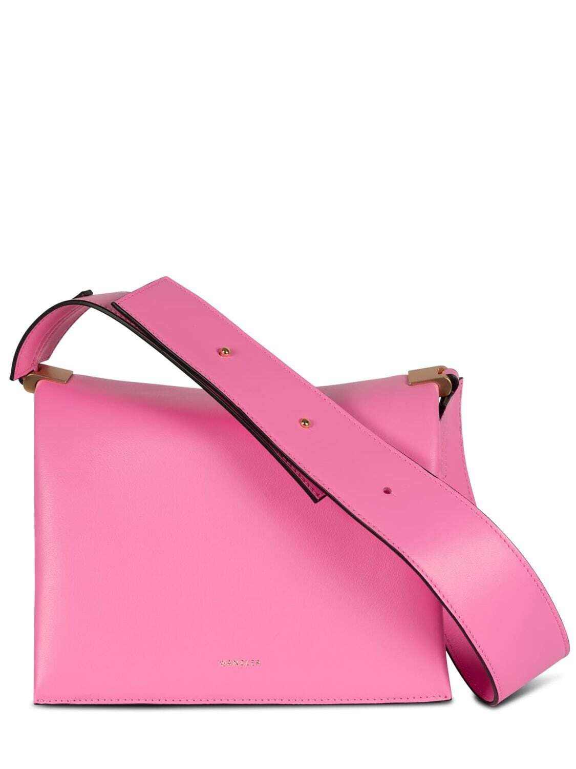 WANDLER Uma Box Leather Shoulder Bag in pink