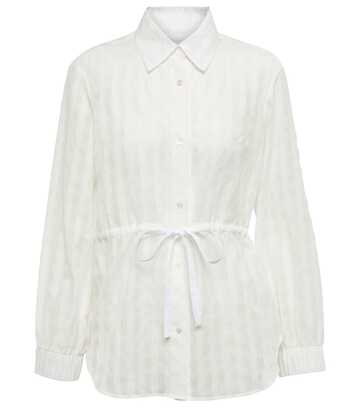 Deveaux New York Andi checked shirt in white