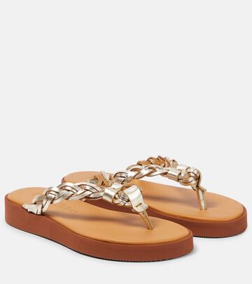 see by chloe leather sandals in gold