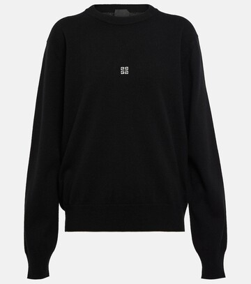 givenchy logo wool and cashmere sweater in black