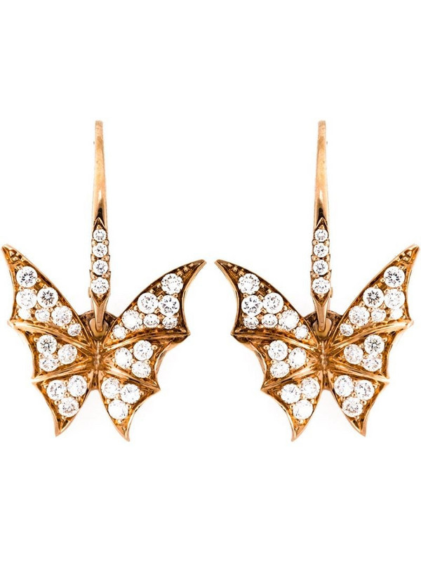 Stephen Webster diamond wing earrings in metallic
