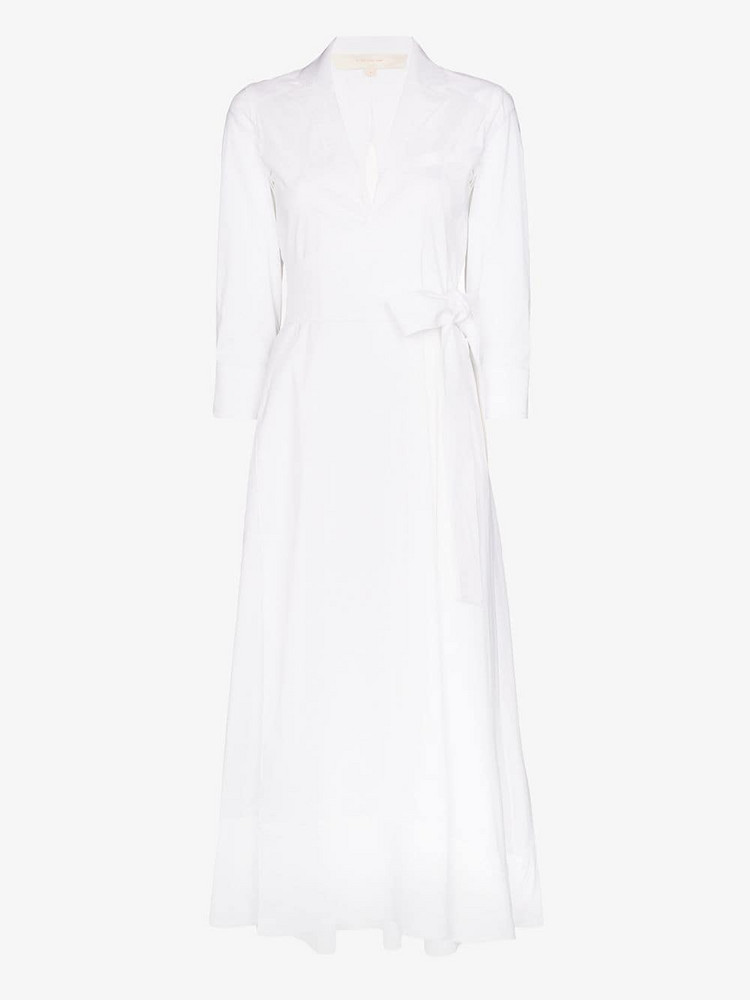 By Any Other Name three quarter sleeve wrap around dress in white