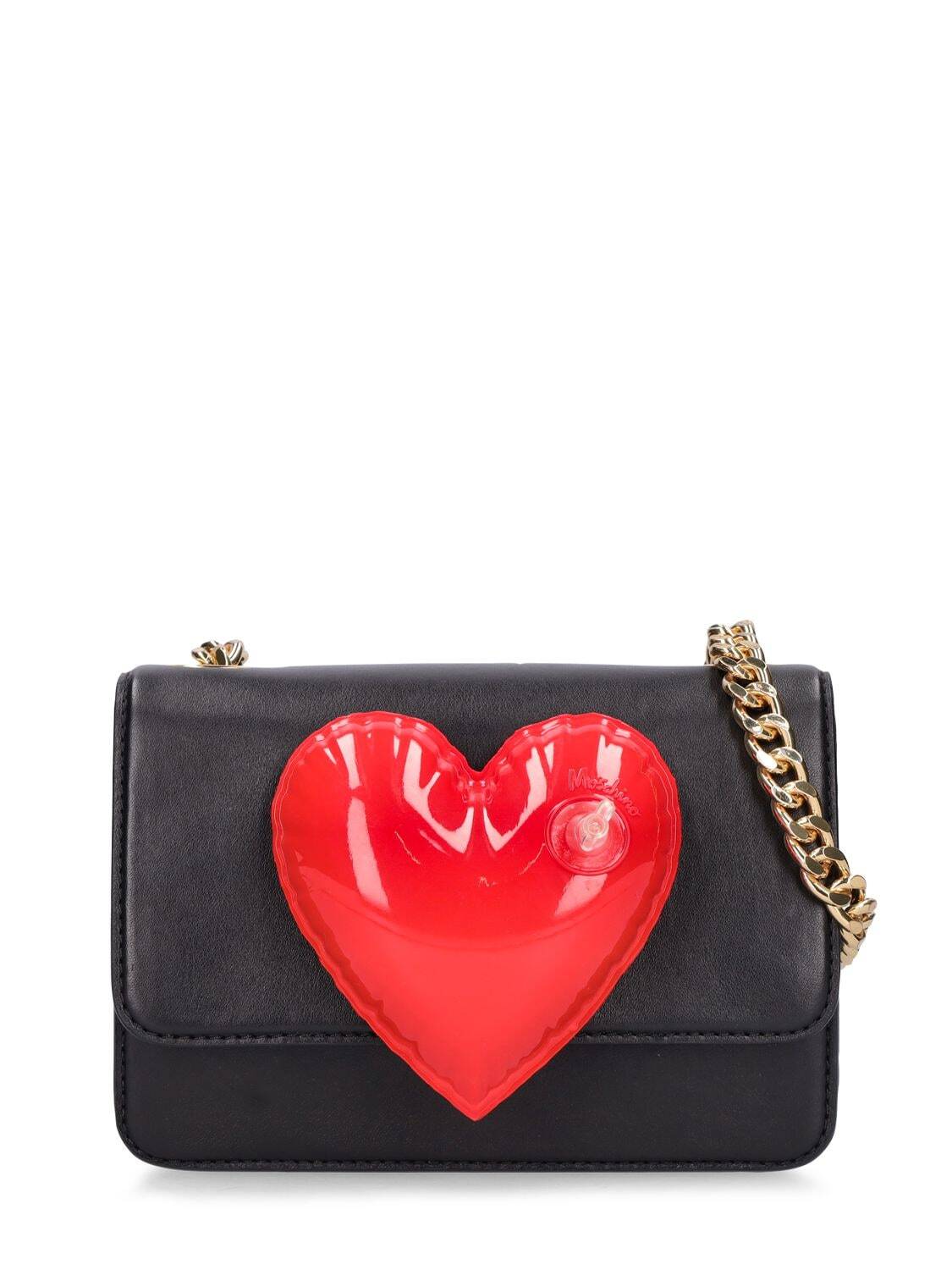 MOSCHINO Padded Heart Shoulder Bag in black