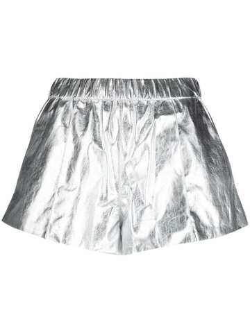 drome elastic-waist metallic shorts - silver