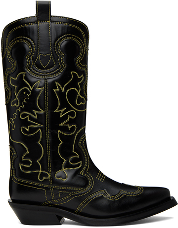 ganni black western boots