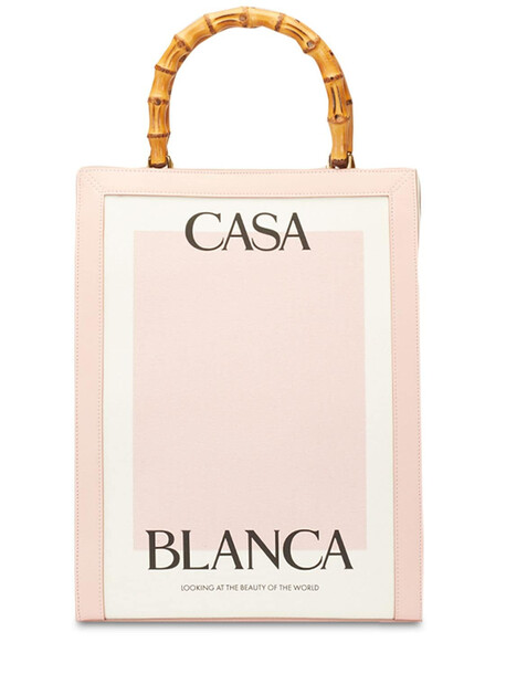 Casablanca Printed Canvas & Leather Bag in pink