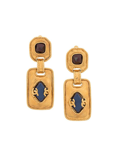 Chanel Pre-Owned 1995 stone embellished earrings in gold