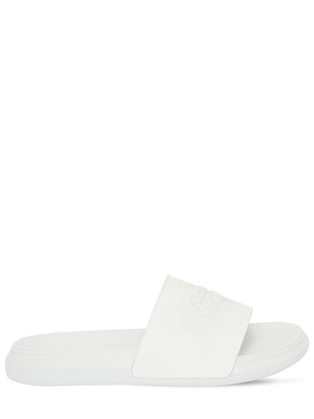 ALEXANDER MCQUEEN 10mm Logo Slide Sandals in white