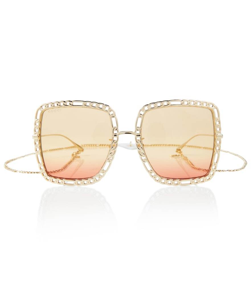 Gucci Chain-trimmed sunglasses in gold
