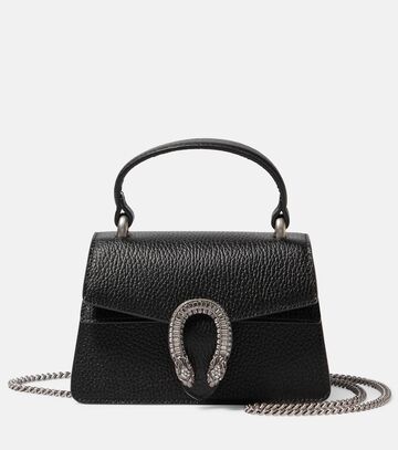 gucci dionysus mini embellished leather tote bag in black