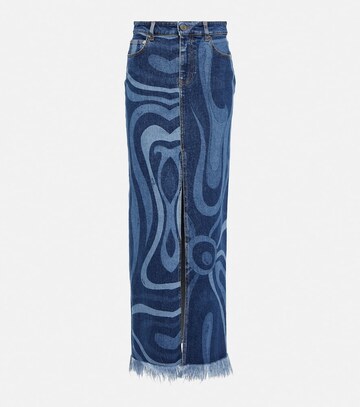 Pucci Marmo denim maxi skirt in blue