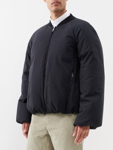 loewe - padded cotton-blend bomber jacket - mens - black