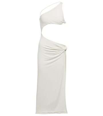 Bananhot Ariana cutout one-shoulder beach dress in white