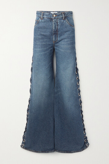 Chloé Chloé - + Net Sustain Rave Eyelet-embellished High-rise Wide-leg Jeans - Blue