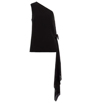 givenchy draped one-shoulder top in black