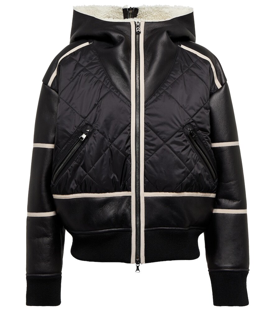 Bogner Lomi shearling-lined leather jacket in black