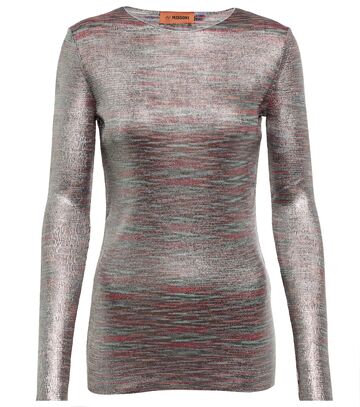 missoni space-dyed lamé top in metallic