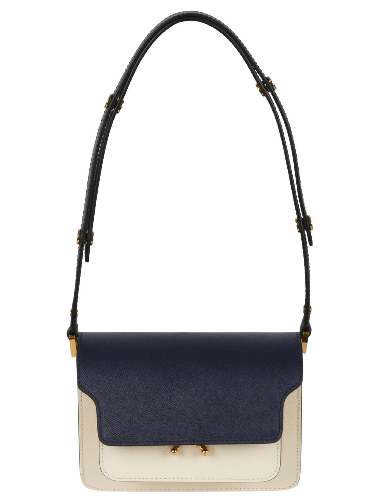 Marni Flap Lock Shoulder Bag in blue / beige