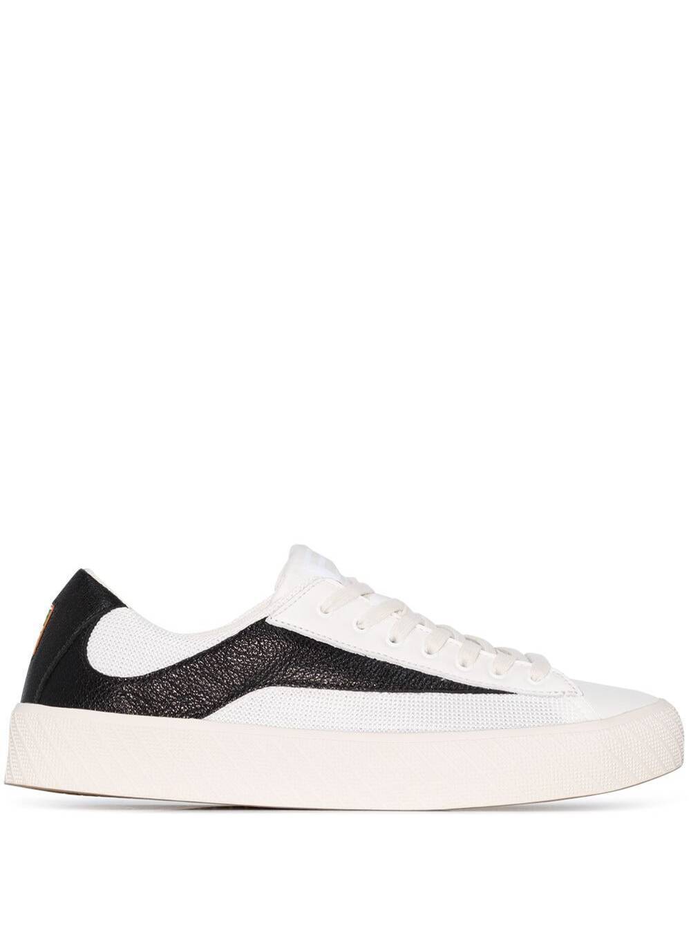 BY FAR Rodina Leather And Fabric Sneakers in black / white