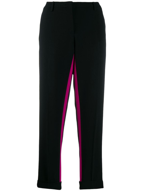 Nº21 inside-stripe tailored trousers in black