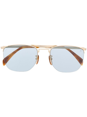 Eyewear by David Beckham DB 1001/S half rim geometric sunglasses in gold