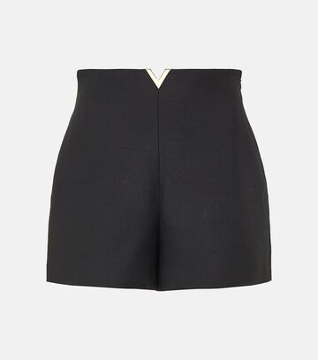 valentino vgold crêpe couture shorts in black