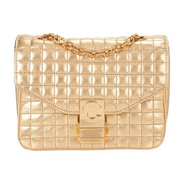 Celine Small C Bag in Laminated Quilted Calfskin in gold