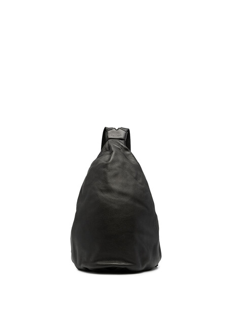 Discord Yohji Yamamoto logo-embossed leather backpack - Black