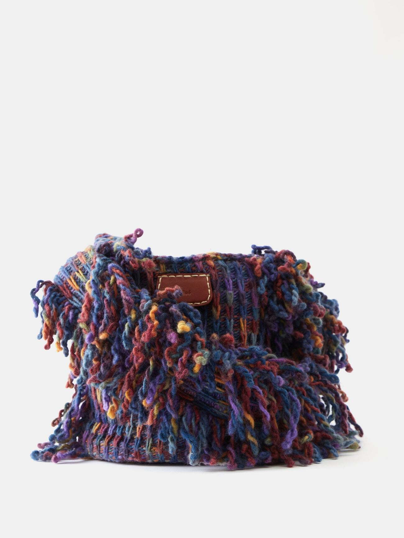 Chloé Chloé - Jorge Fringed Wool-blend Shoulder Bag - Womens - Blue Multi