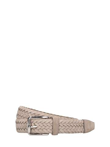 tod's 3.5cm woven leather belt in grey