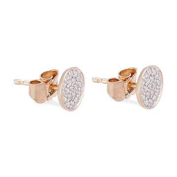 Ginette Ny Round Sequin Diamond earrings in gold / rose