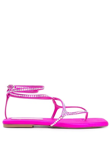 le silla crystal-embellished design sandals - pink