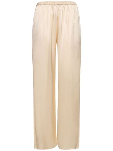 matteau relaxed viscose satin pants in ivory