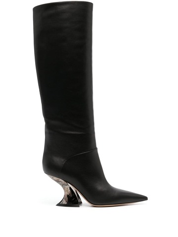 casadei elodie 85mm knee-length leather boots - black