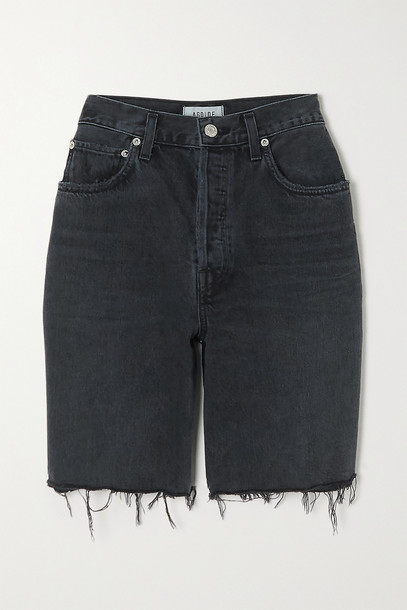 AGOLDE - '90s Pinch Distressed Denim Shorts - Black