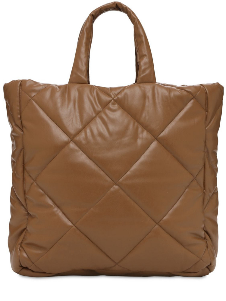 STAND STUDIO Assante Diamond Faux Leather Quilted Bag in taupe