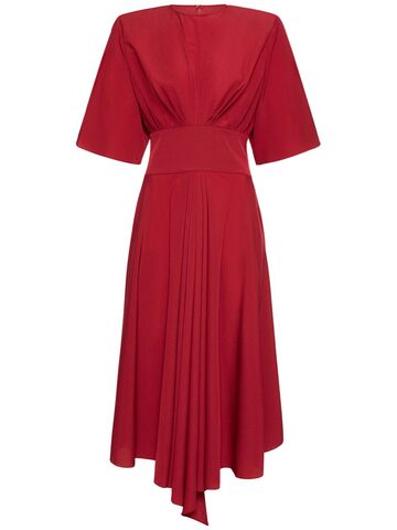 alexandre vauthier shiny jersey midi dress in red