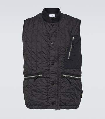 stone island puffer vest in black