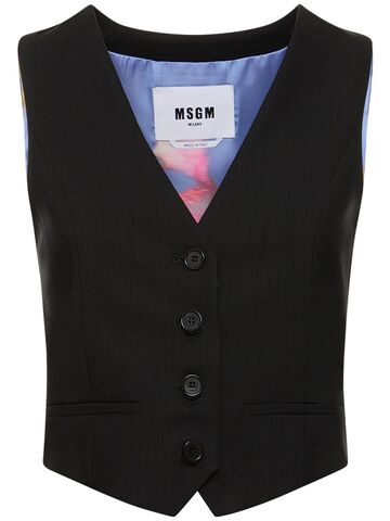 msgm viscose blend vest in black