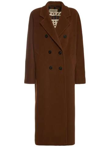 MAX MARA Madame Long Wool & Cashmere Coat in brown