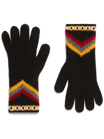 alanui antarctic circle wool gloves - black