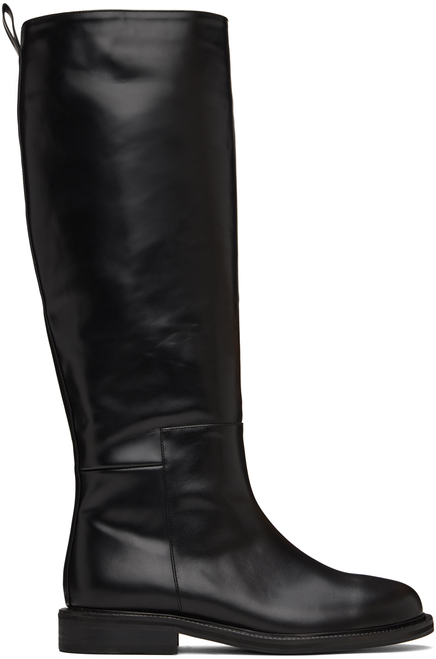 LE17SEPTEMBRE Black Leather Tall Boots