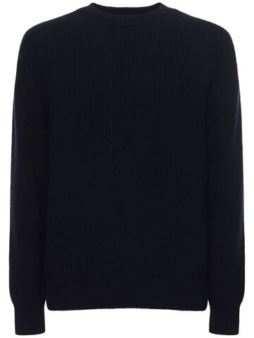 zegna knit crewneck sweater in navy