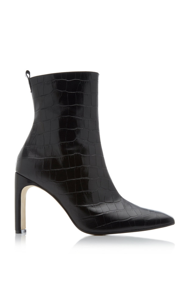 Miista Marcelle Croc-Embossed Leather Boots in black