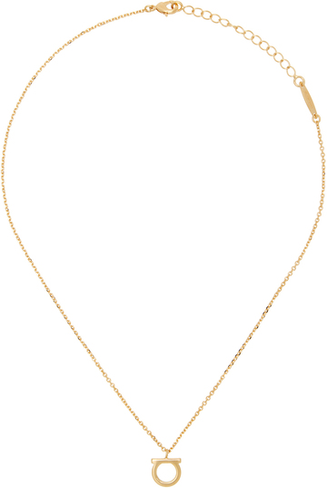 ferragamo gold large gancini necklace