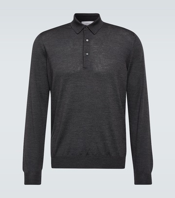 lardini wool polo shirt in grey