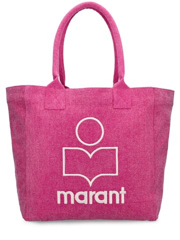 isabel marant small yenky canvas tote bag in pink