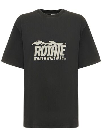 rotate enzyme cotton t-shirt w/ logo in black